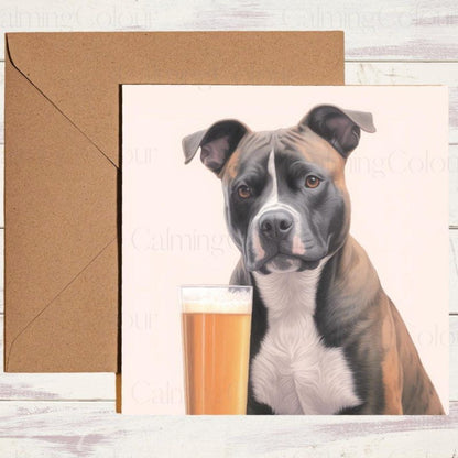 Staffordshire Bull Terrier Father's Day Card | Dad With Love | Father's Day