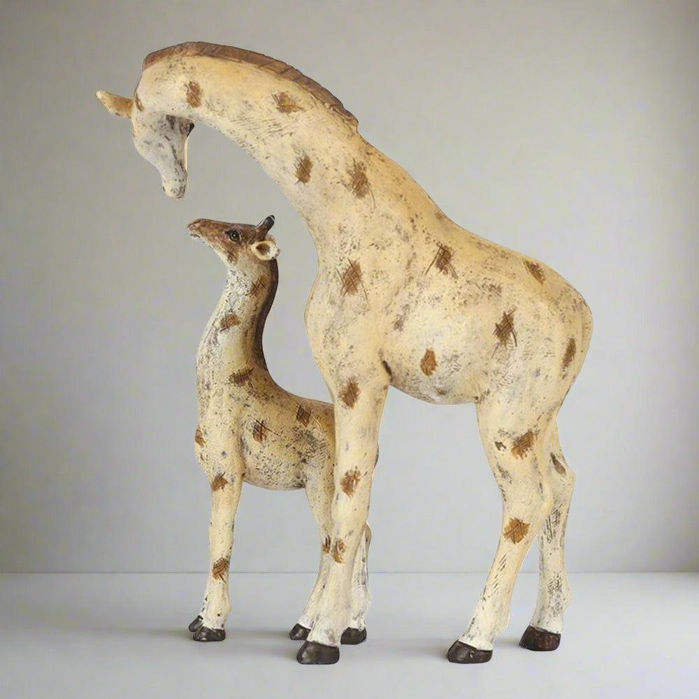 Stand Tall Giraffe Mother and Baby Ornament | Calming Colour