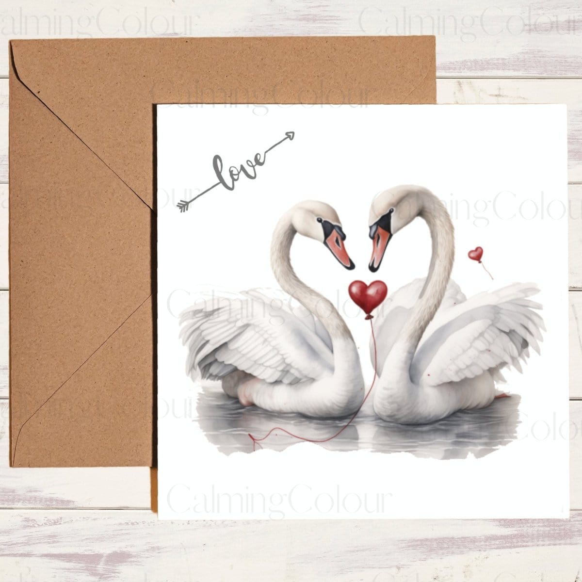 Swan Greeting Card | Single Card | Calming Colour