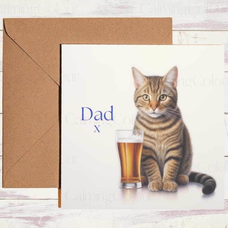 Tabby Cat Father's Day Card | For Dad With Love | Father's Day