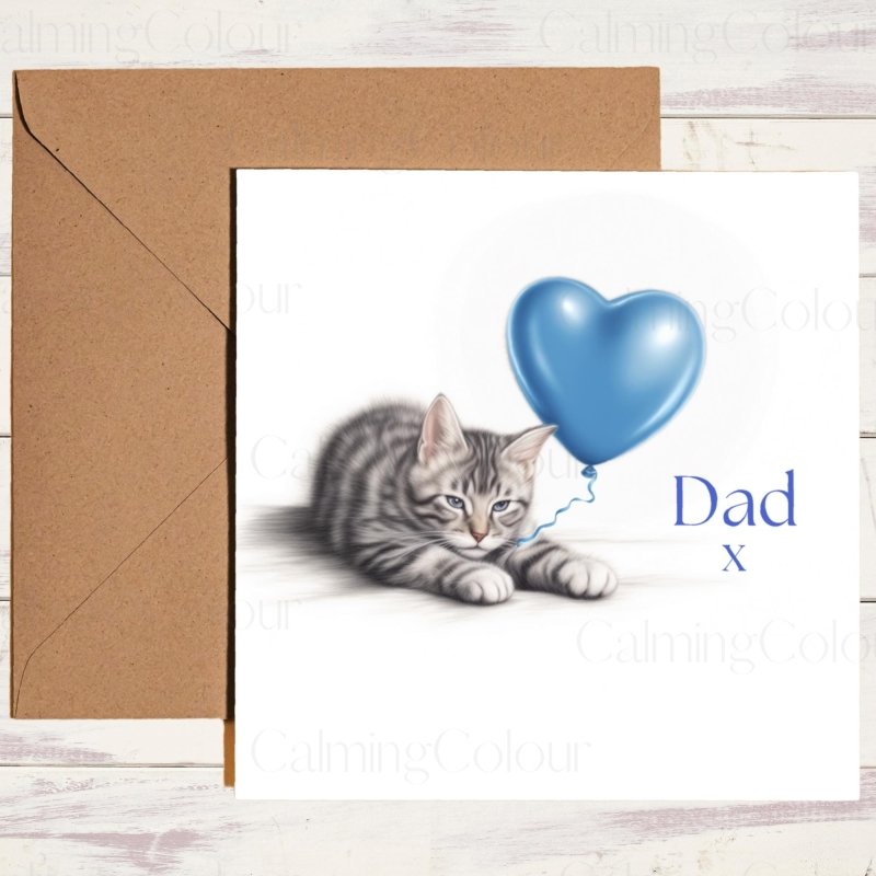 Tabby Cat Father's Day Card | With Love | Father's Day