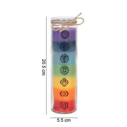 Tall Chakra Candle | Multicoloured | Calming Colour