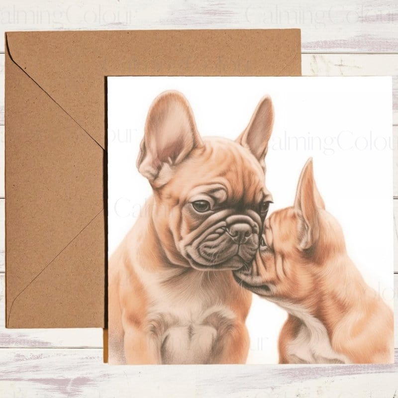 Tan French Bulldog Mother's Day | Dog Greeting Card for Mum | Mother's Day Card