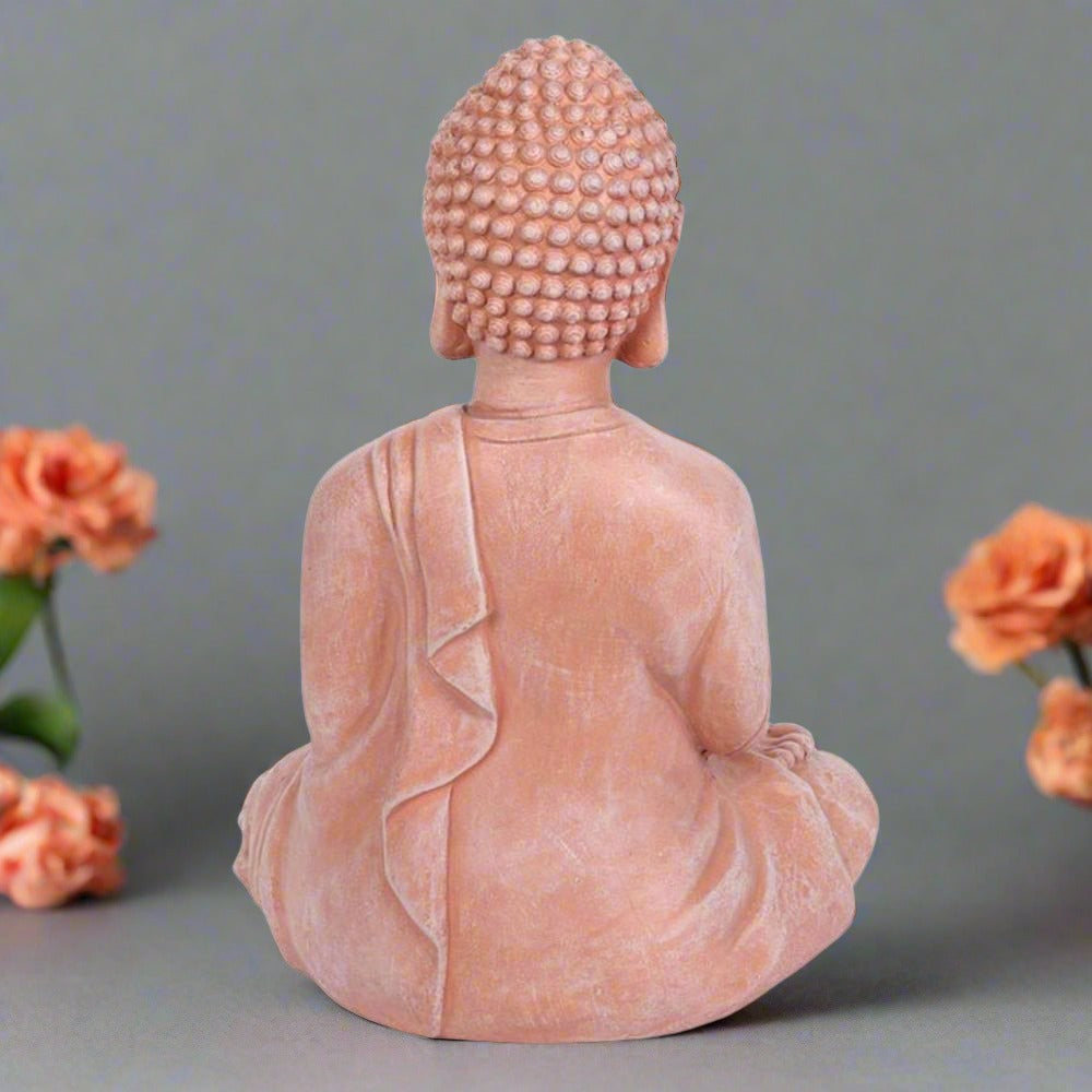 Buddha Statue Sitting (52cm) | Terracotta Effect | Calming Colour