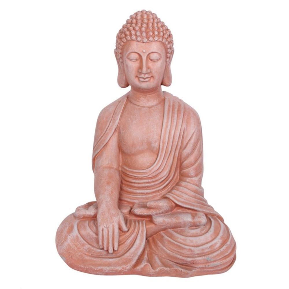 Buddha Statue Sitting (52cm) | Terracotta Effect | Calming Colour