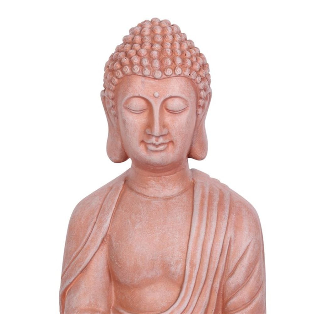 Buddha Statue Sitting (52cm) | Terracotta Effect | Calming Colour