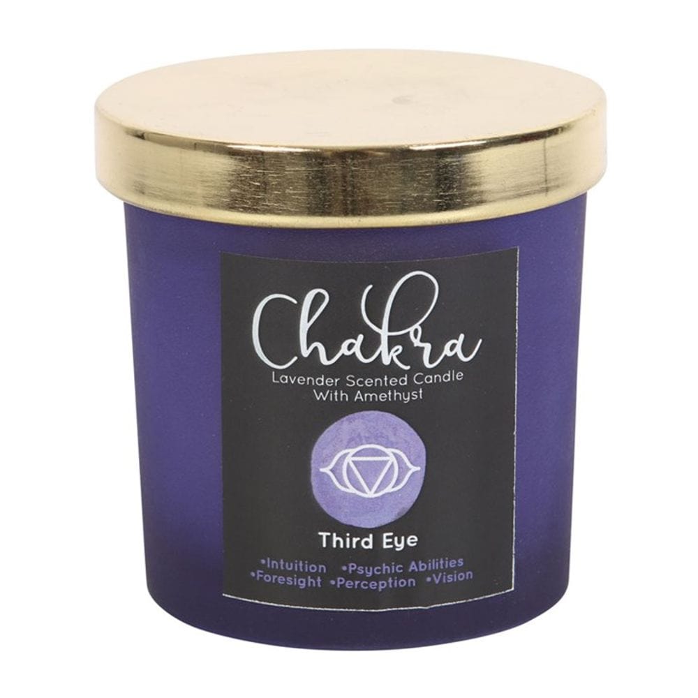 Third Eye Chakra Lavender Crystal Chip Candle | Calming Colour