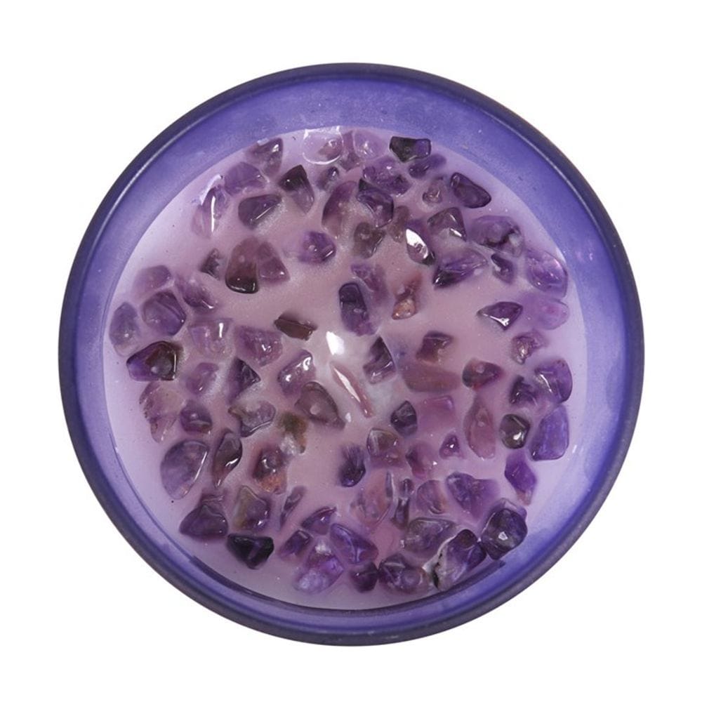 Third Eye Chakra Lavender Crystal Chip Candle | Calming Colour