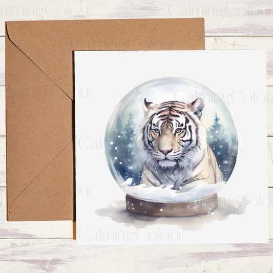 Tiger in a Snow Globe | Christmas Card | Christmas Card