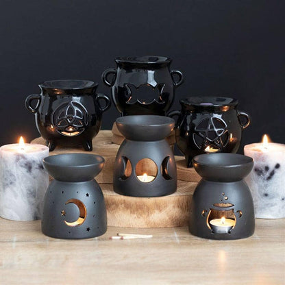 Triple Moon Cauldron Oil Burner | Calming Colour