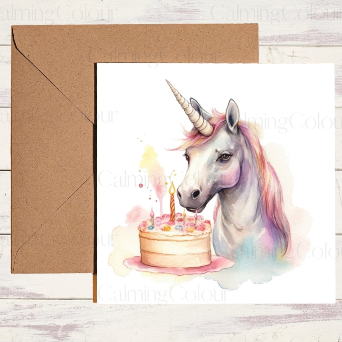 Unicorn Greeting Card | Birthday Card | Calming Colour