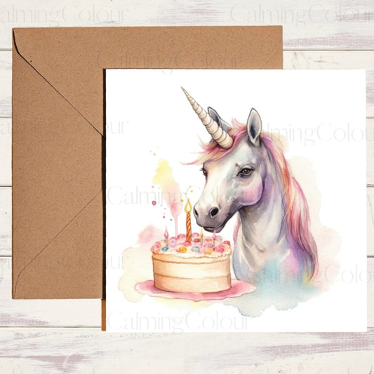 Unicorn Greeting Card | Birthday Card | Calming Colour