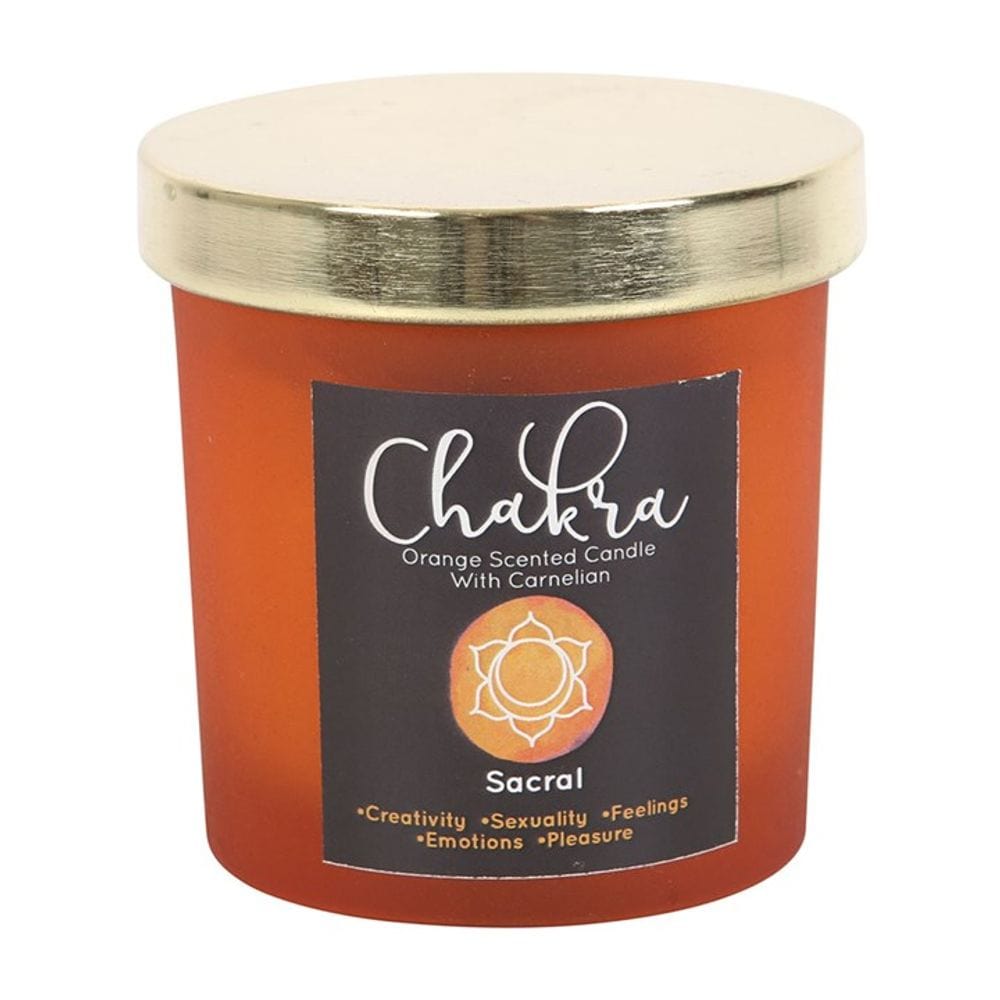 Sacral Chakra Orange Crystal Chip Candle | Calming Colour