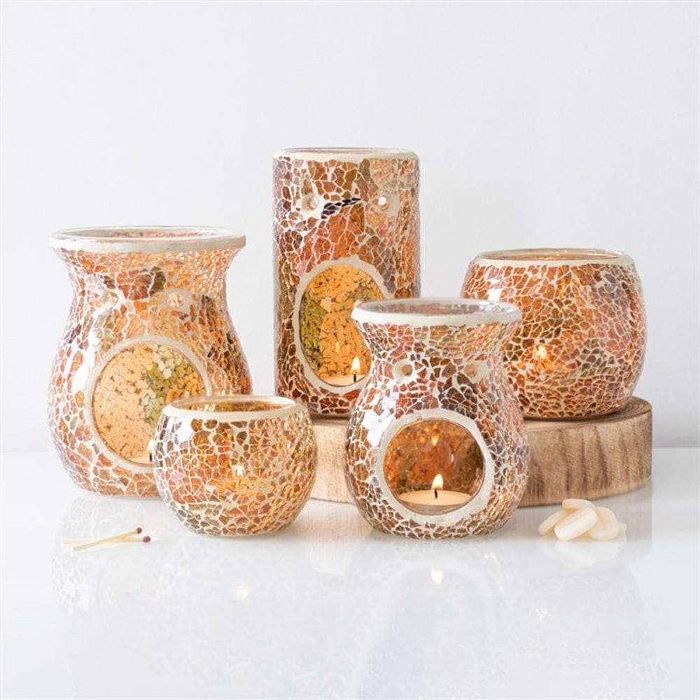 Pillar Brown Crackle Oil Burner | Calming Colour