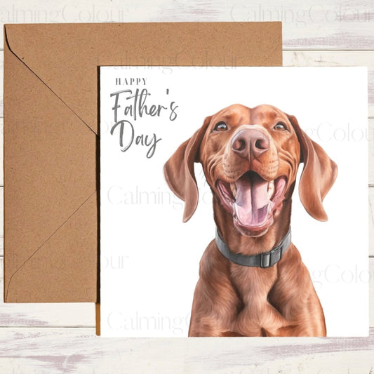 Vizsla Father's Day Card | Single Card | Calming Colour