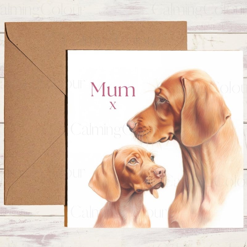 Vizsla Mother's Day Card | Dog Greeting Card for Mum | Mother's Day Card