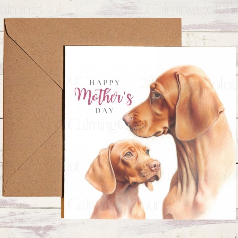 Vizsla Mother's Day Card | Dog Greeting Card for Mum | Mother's Day Card