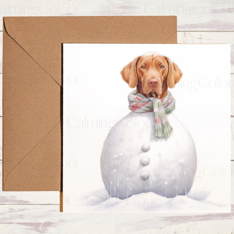 Vizsla Snowman Christmas Card | Christmas Card