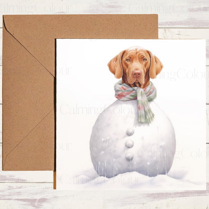 Vizsla Snowman Christmas Card | Christmas Card