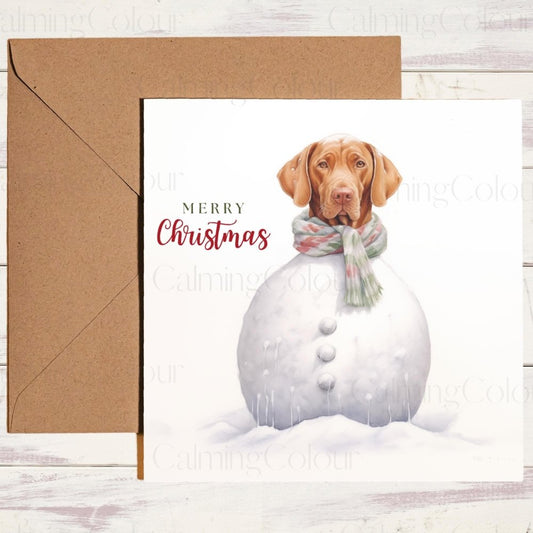 Vizsla the Snowdog | Christmas Card | Calming Colour