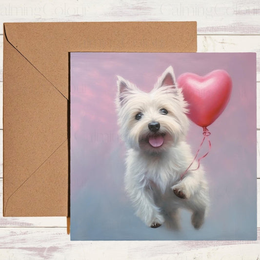 West Highland Terrier Valentine's Card | With Love | Anniversary | Valentine's Day