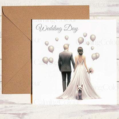 West Highland Terrier | Wedding Couple | Wedding Card | Calming Colour