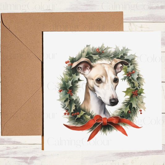 Whippet Christmas Card | Card for Dog Lover | Single Card | Christmas Card