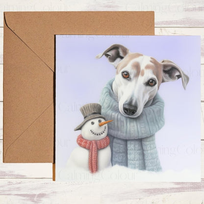 Whippet Christmas Card | Dog Lover Greeting Card | Christmas Card