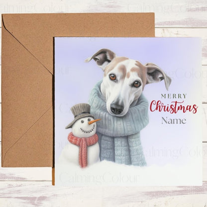 Whippet Christmas Card | Dog Lover Greeting Card | Christmas Card
