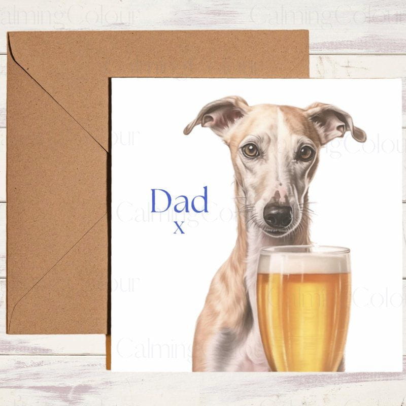 Whippet Father's Day Card | Dad With Love | Father's Day