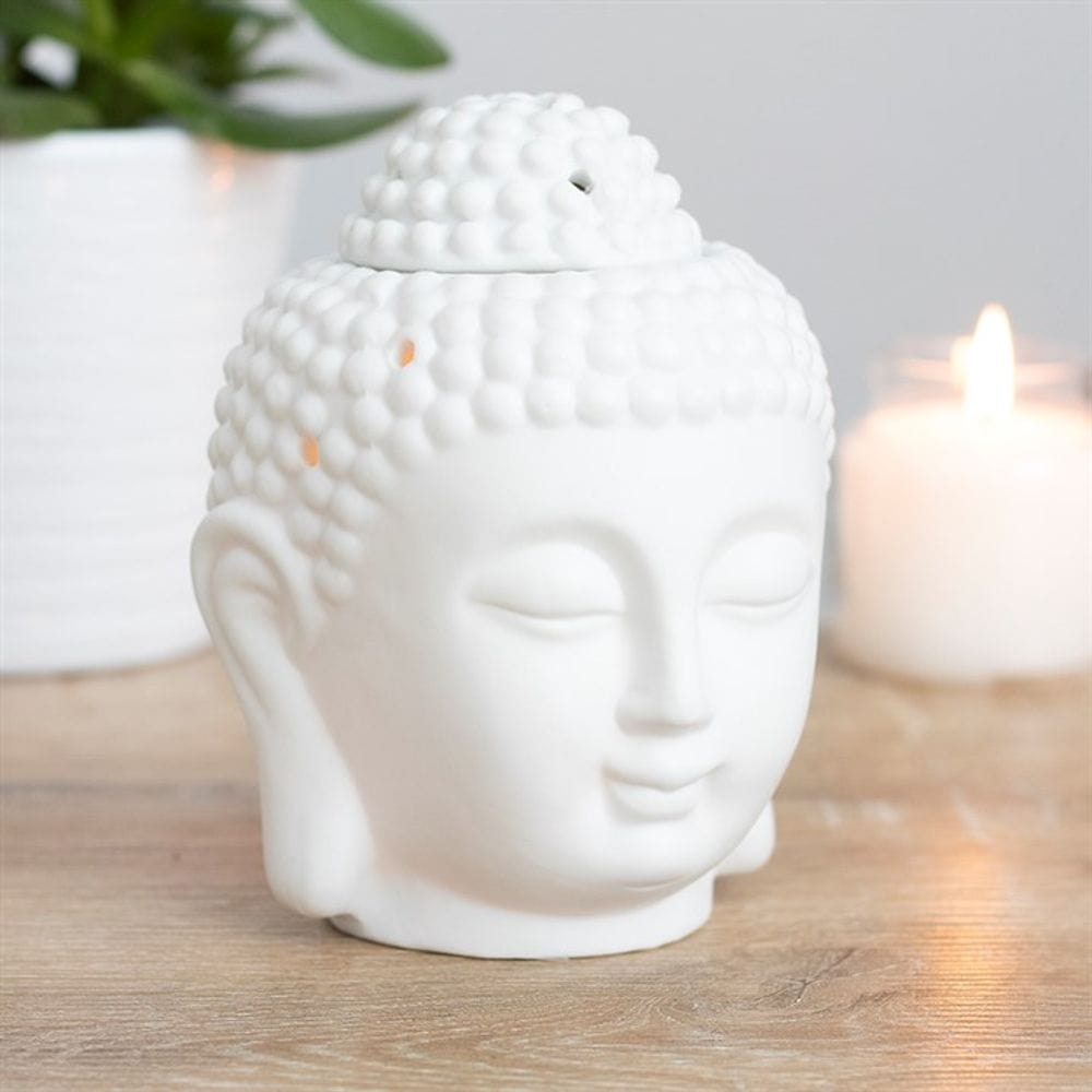 White Buddha Head Oil Burner | Calming Colour