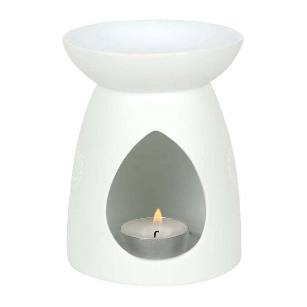 White Ceramic Buddha Face Oil Burner | Calming Colour