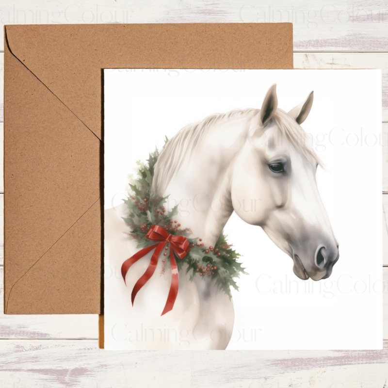 White Horse Festive Christmas Card | Christmas Card