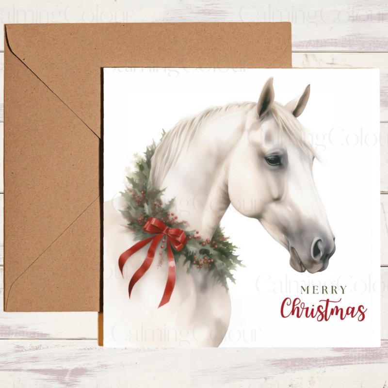 White Horse Festive Christmas Card | Christmas Card