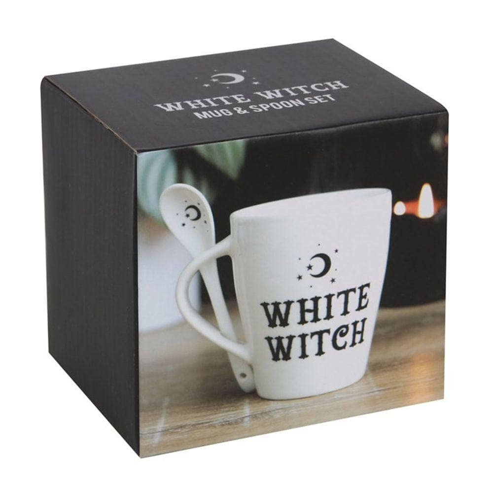 White Witch Mug and Spoon Set | Calming Colour