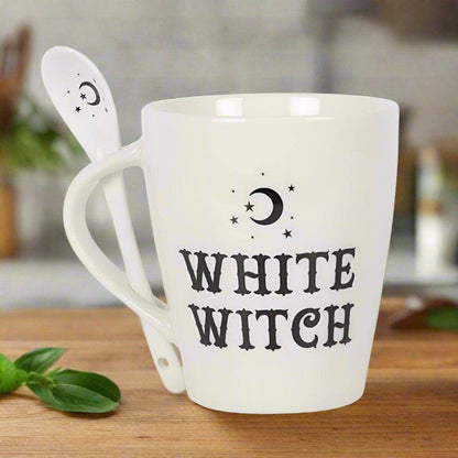 White Witch Mug and Spoon Set | Calming Colour