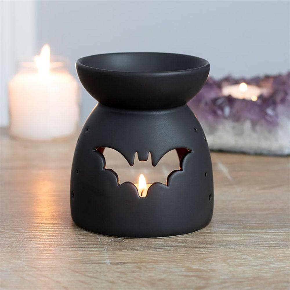 Witches Black Bat Cut Out Oil Burner | Calming Colour