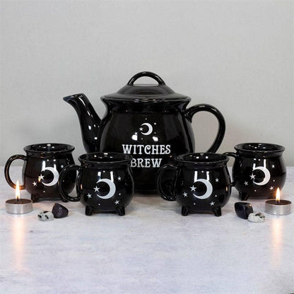 Witches Brew Ceramic Cauldron Tea Set | Calming Colour