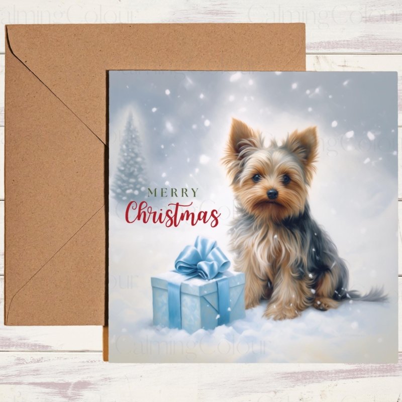 Yorkshire Terrier in the Snow | Christmas Card | Christmas Card