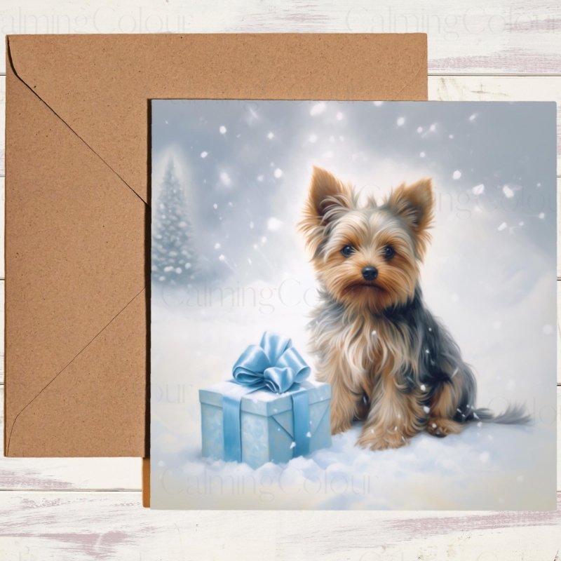 Yorkshire Terrier in the Snow | Christmas Card | Christmas Card